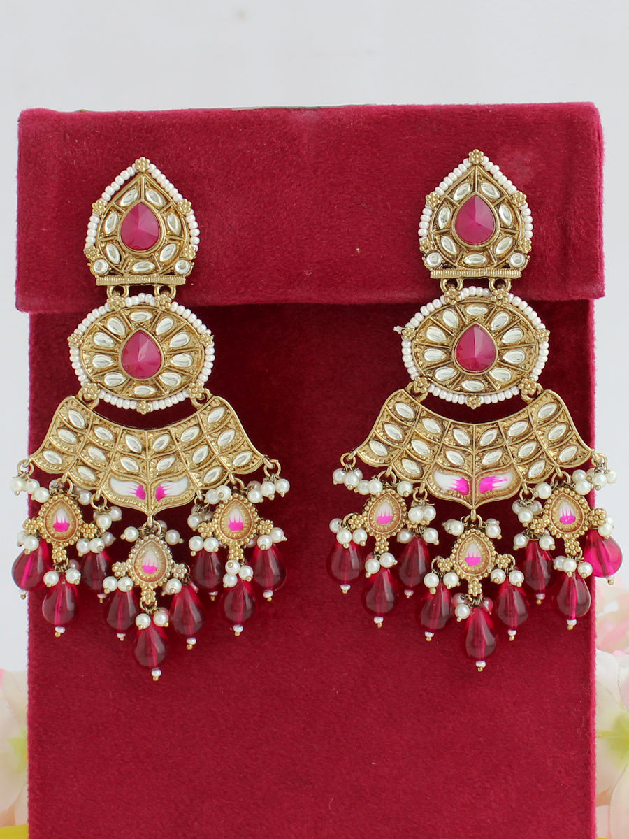 Yellow Chimes Earrings for Women and Girls Traditional Kundan – GlobalBees  Shop